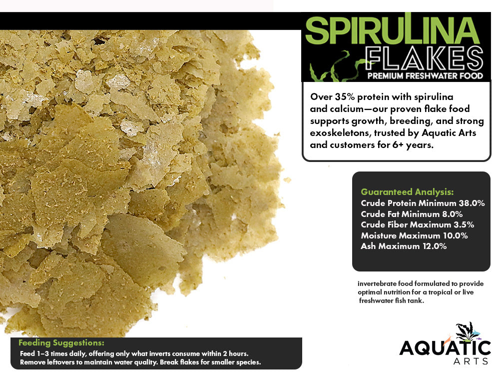 Aquatic Arts Spirulina Flakes Premium Freshwater Food  (1 -2oz.)