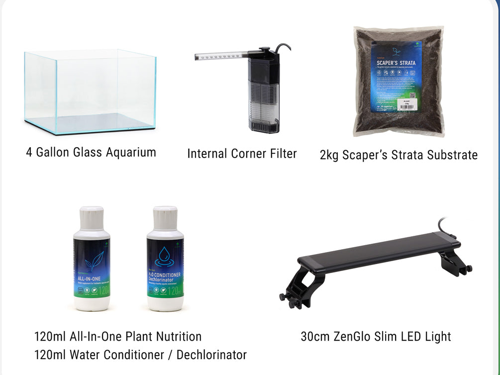 AquaZen ZenScape 4 Gallon Scapers Kit Complete