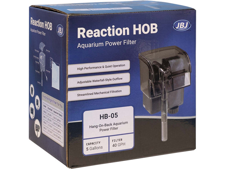 JBJ U.S.A. Reaction HOB Aquarium Power Filter hang-on-back aquarium filtration system