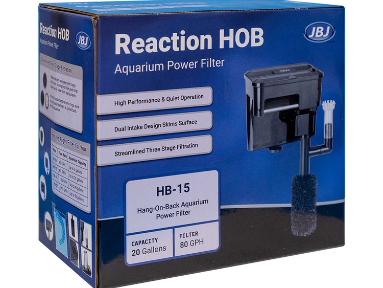 JBJ U.S.A. Reaction HB-15 HOB Aquarium Power Filter