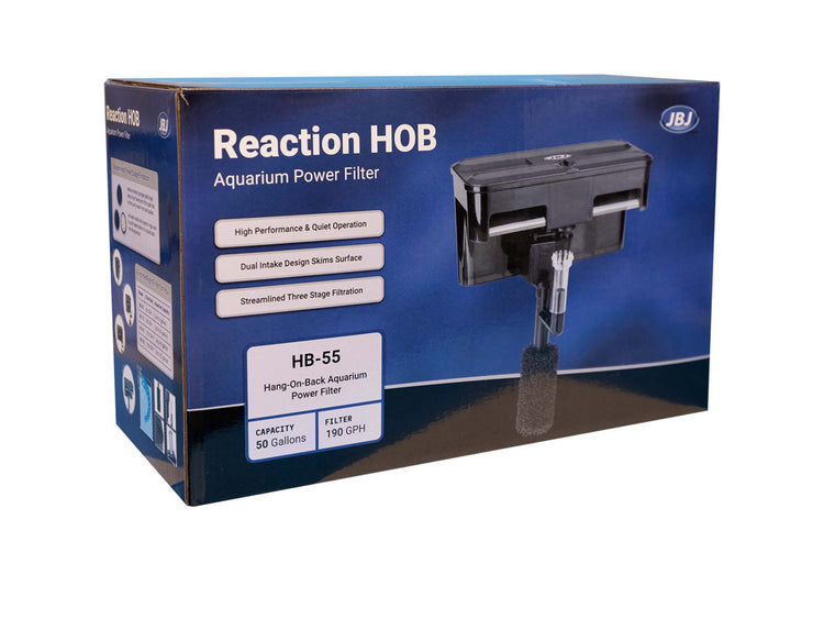JBJ U.S.A. Reaction HB-55 HOB Aquarium Power Filter for larger aquariums