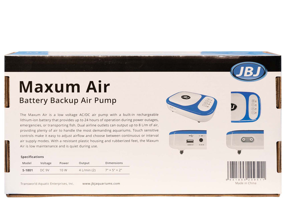 JBJ U.S.A. MAXUM Air Pump with Battery Backup