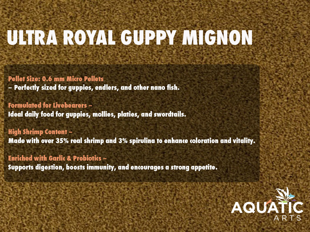Ultra Royal Guppy Mignon Pellets – Shrimp Delight Formula