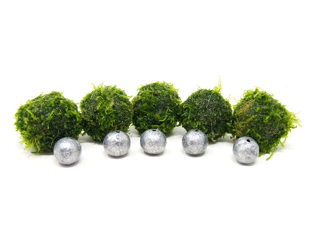 3 Artificial Marimo Moss Balls, Weighted