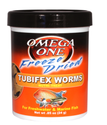 Omega One Freeze Dried Tubifex Worms (Various Sizes)