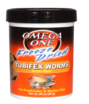 Omega One Freeze Dried Tubifex Worms (Various Sizes)